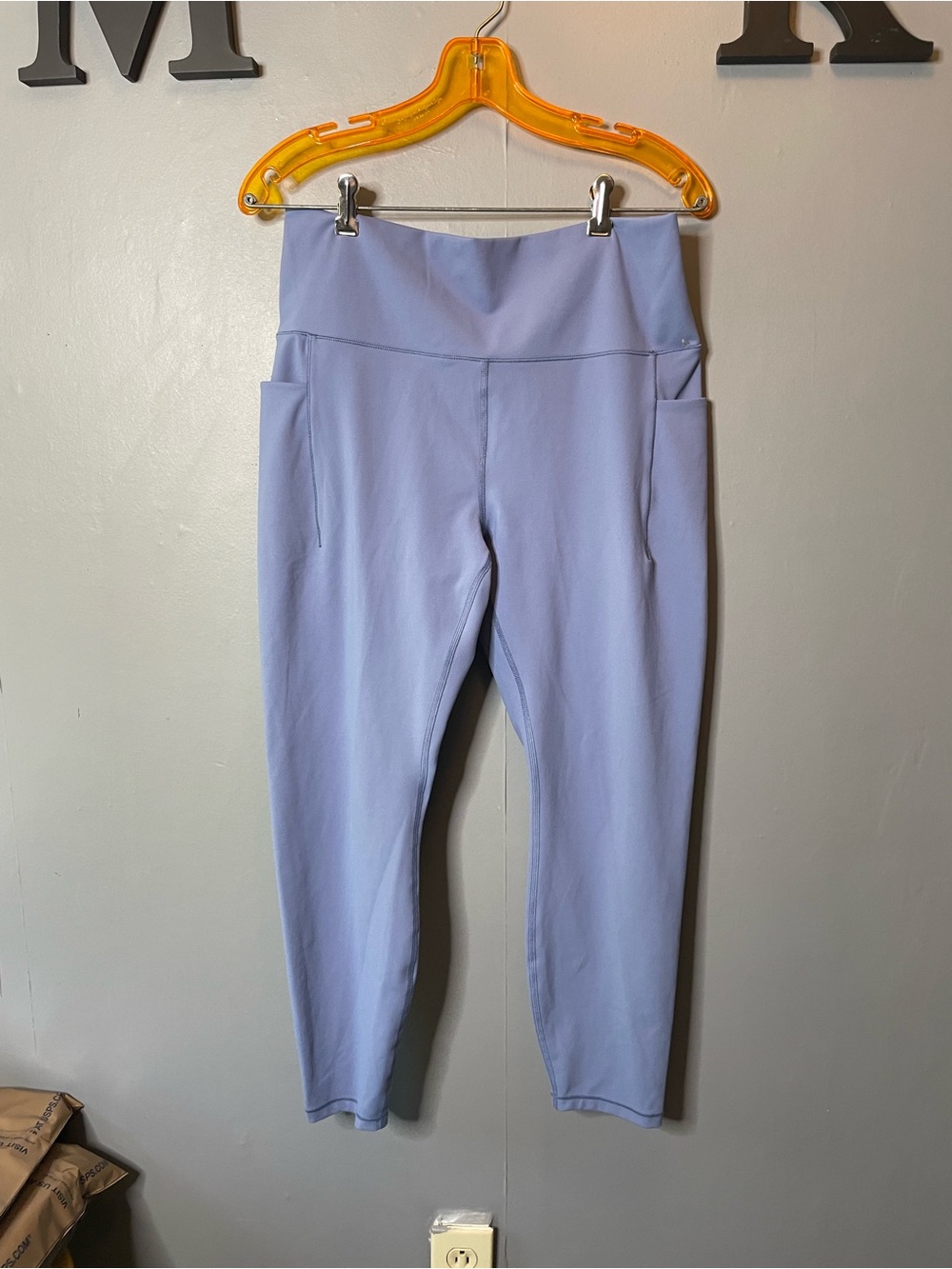 Spyder High-Waist Light Blue Active 7/8 Leggings with Side Pockets size XL